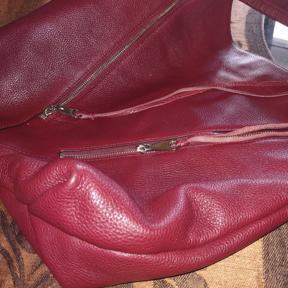 Rebecca Minkoff Tote Elegant Red Pebbled Leather Hobo Bag - Picture 5 of 12